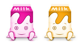 卡通牛奶盒子PNG图标 